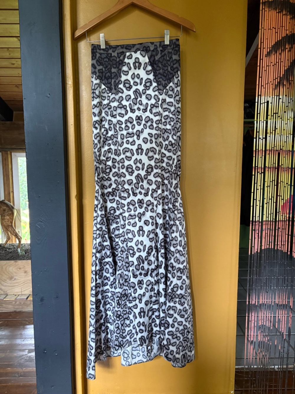 Cavalli skirt- Leopard Print Maxi in Black and White